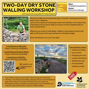 Two-day dry stone walling workshop Pwll Du