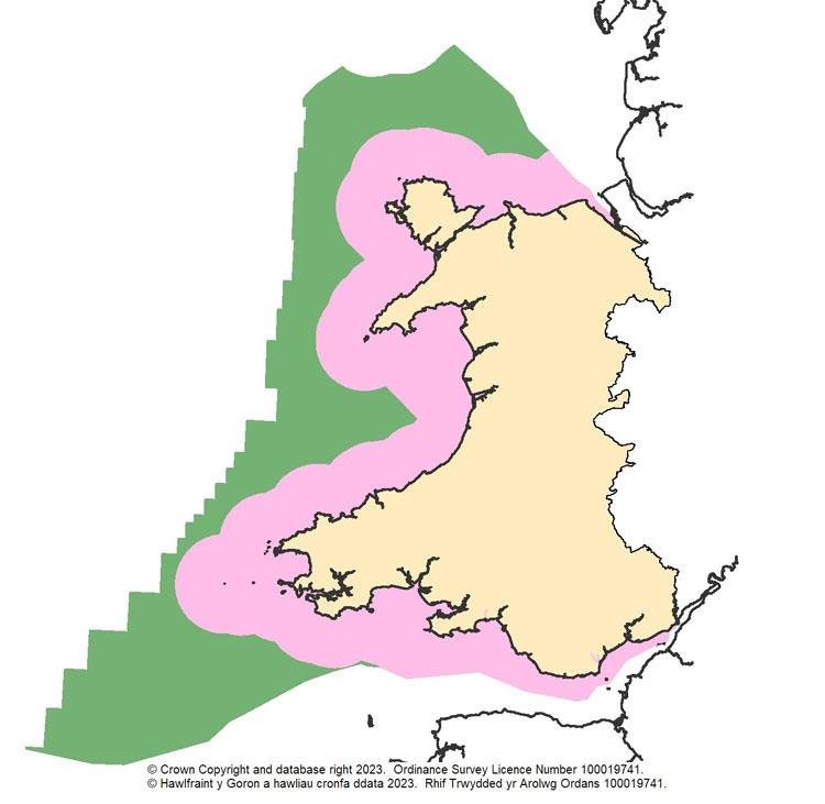 Map of Welsh waters