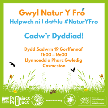 Vale Nature Festival Save the Date Cymraeg